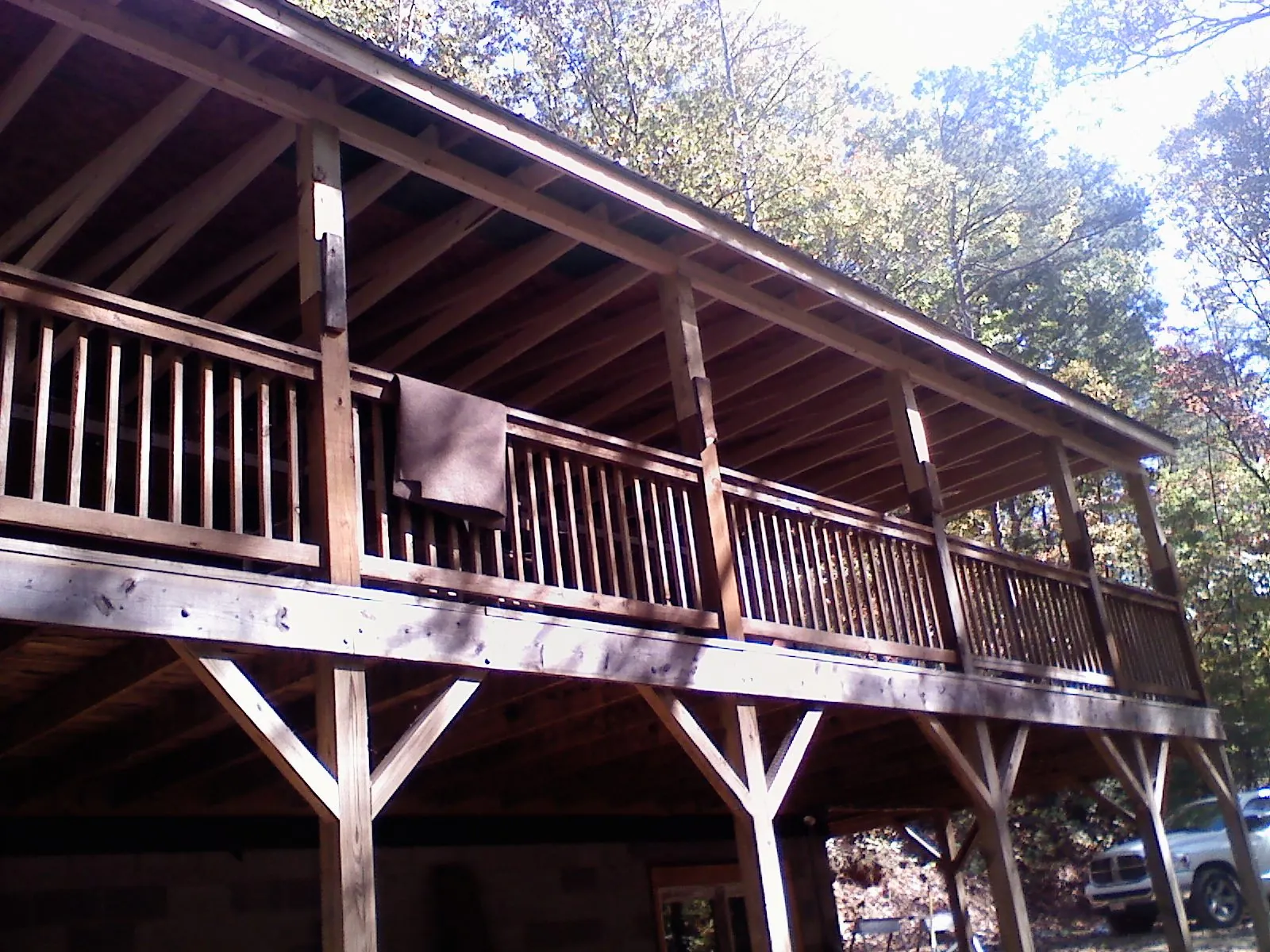 Timber framing under a new elevated porch and deck — Roof Leak Repair in Hughson by Roofing Brothers